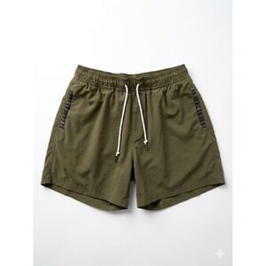 Wowie Shorts Mens Green Sz M Flow Athletic Lined Aztec Trim D-String 5' Outdoor